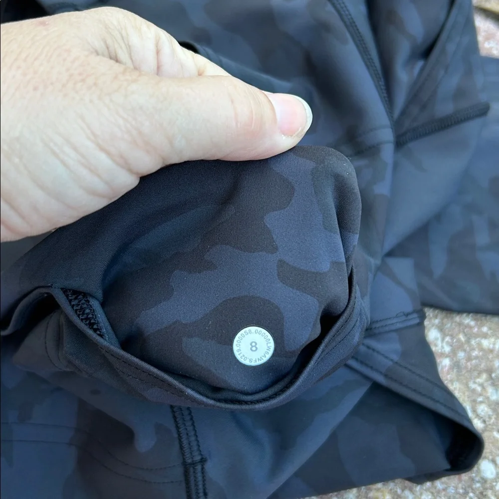 Worn once - LULULEMON Fast and Free Crop *Nulux in Incognito Camo Multi Grey - Picture 3 of 12